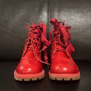 Timberland Women's Red Combat Boots